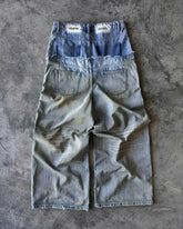 Threebooy Hip Hop Letter Printed Mens Jeans Y2K Gothic Punk Harajuku Ripped Wide Leg Pants Loose Large Size Straight Double Waist Trousers